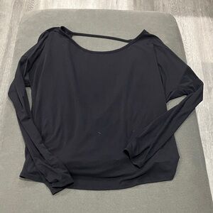 GAP Black Long Sleeve Scoop Back Tee